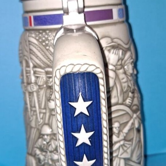 Vintage Beer Stein Tribute To The American Armed Forces 1990 Avon Numbered - Picture 5 of 9
